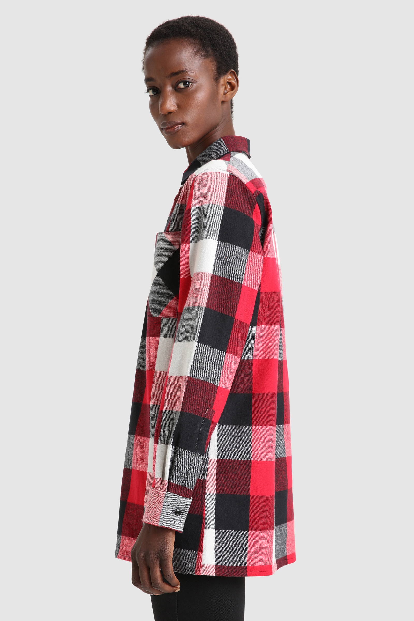 Boyfriend Shirt in Multicolored Check Red photo 3 | Woolrich