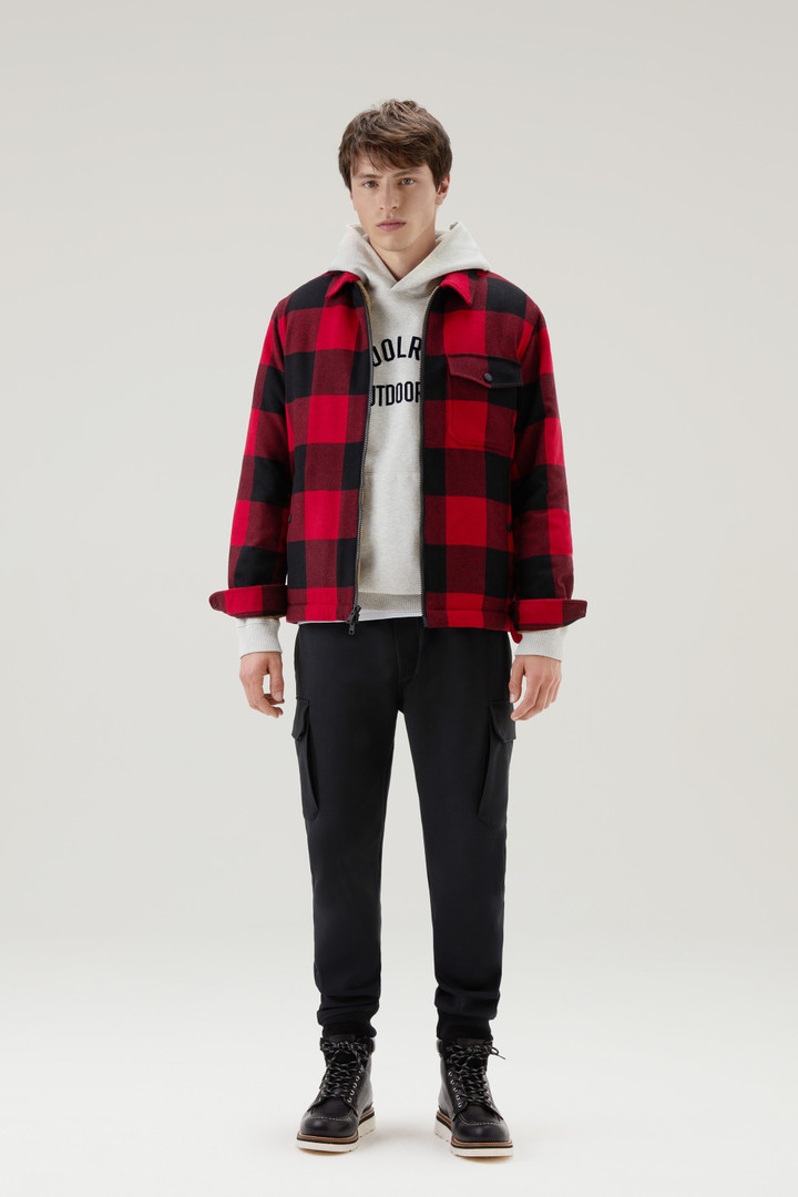 Overshirt in Recycled Italian Wool Blend with Sherpa Lining Red photo 2 | Woolrich