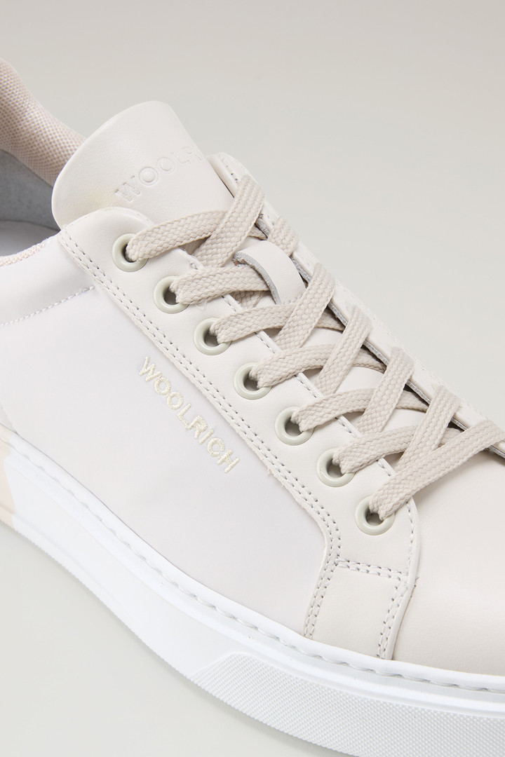 Classic Court Sneakers in Technical Fabric with Leather Trim Beige photo 5 | Woolrich