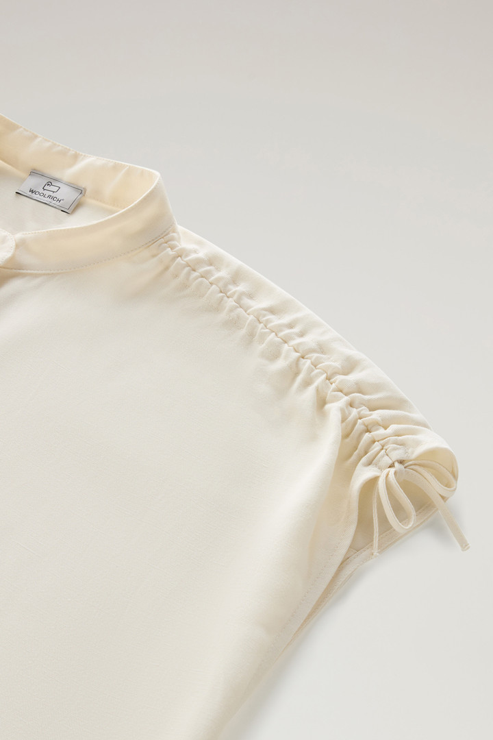 Bluse aus Leinen-Materialmix Weiß photo 7 | Woolrich