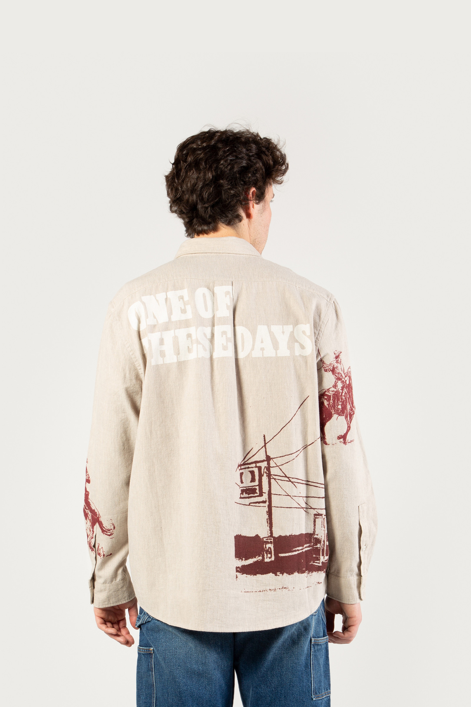 Camicia in flanella con stampa Western - One Of These Days / Woolrich bianco photo 4 | Woolrich