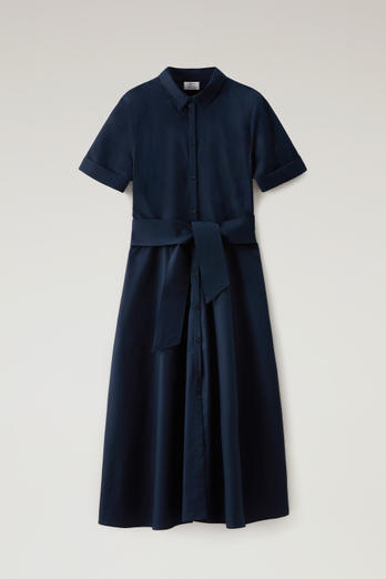 Robe chemise en popeline de pur coton Bleu | Woolrich