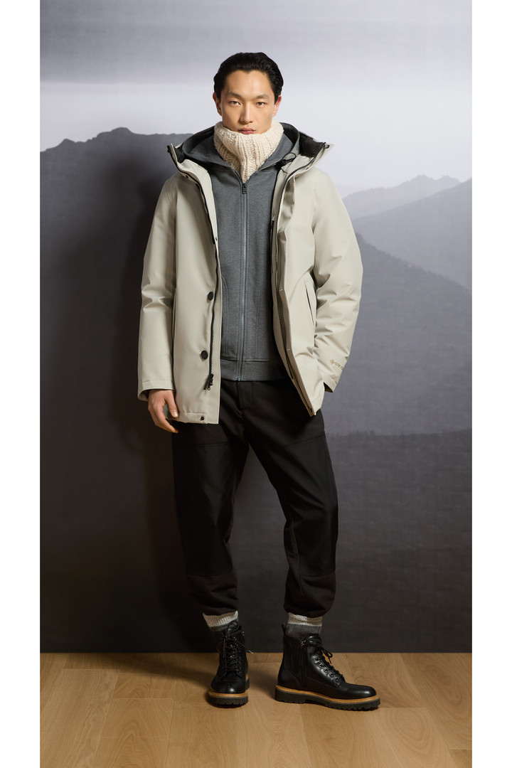 Hybrid Pure Cotton and Nylon Hoodie Gray photo 7 | Woolrich