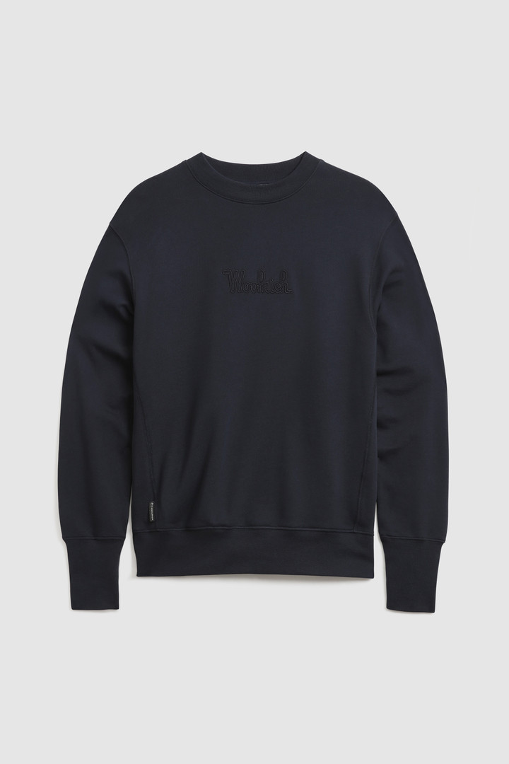 Sudadera de cuello redondo con logotipo frontal bordado azul photo 4 | Woolrich