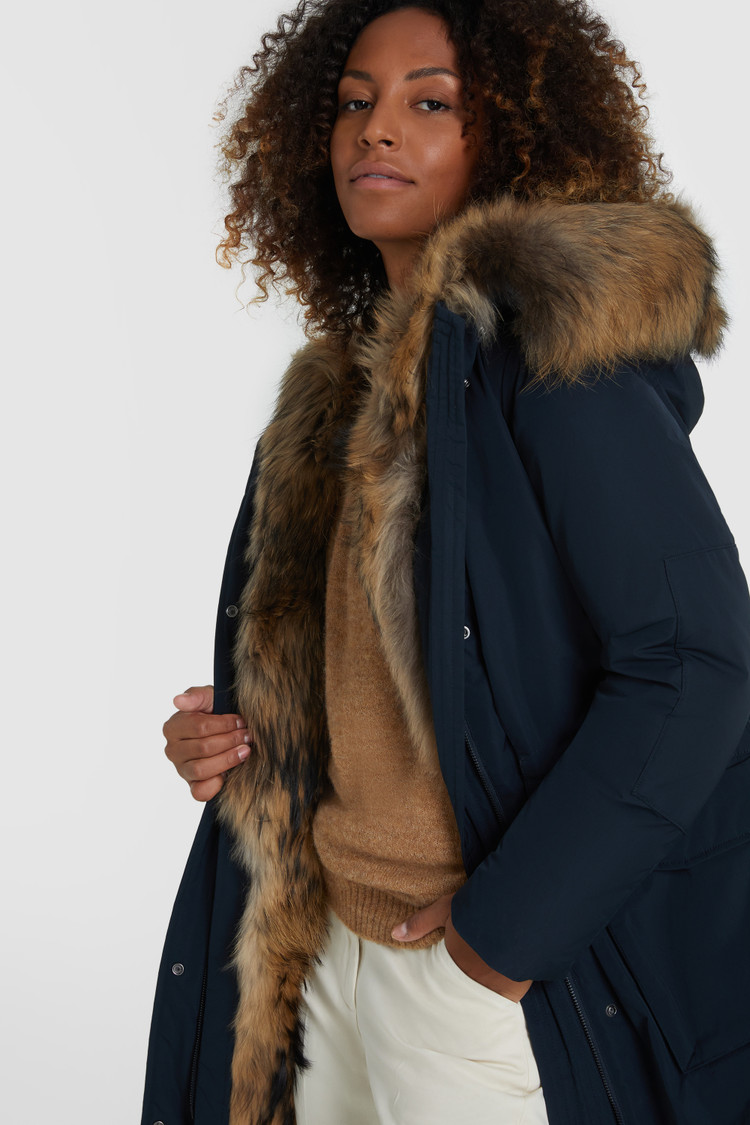 Parka Military en fourrure de viverrin