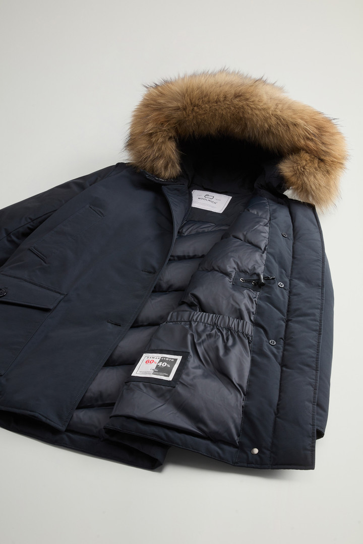 Arctic Parka in Ramar Cloth with Four Pockets and Detachable Fur Blue photo 10 | Woolrich