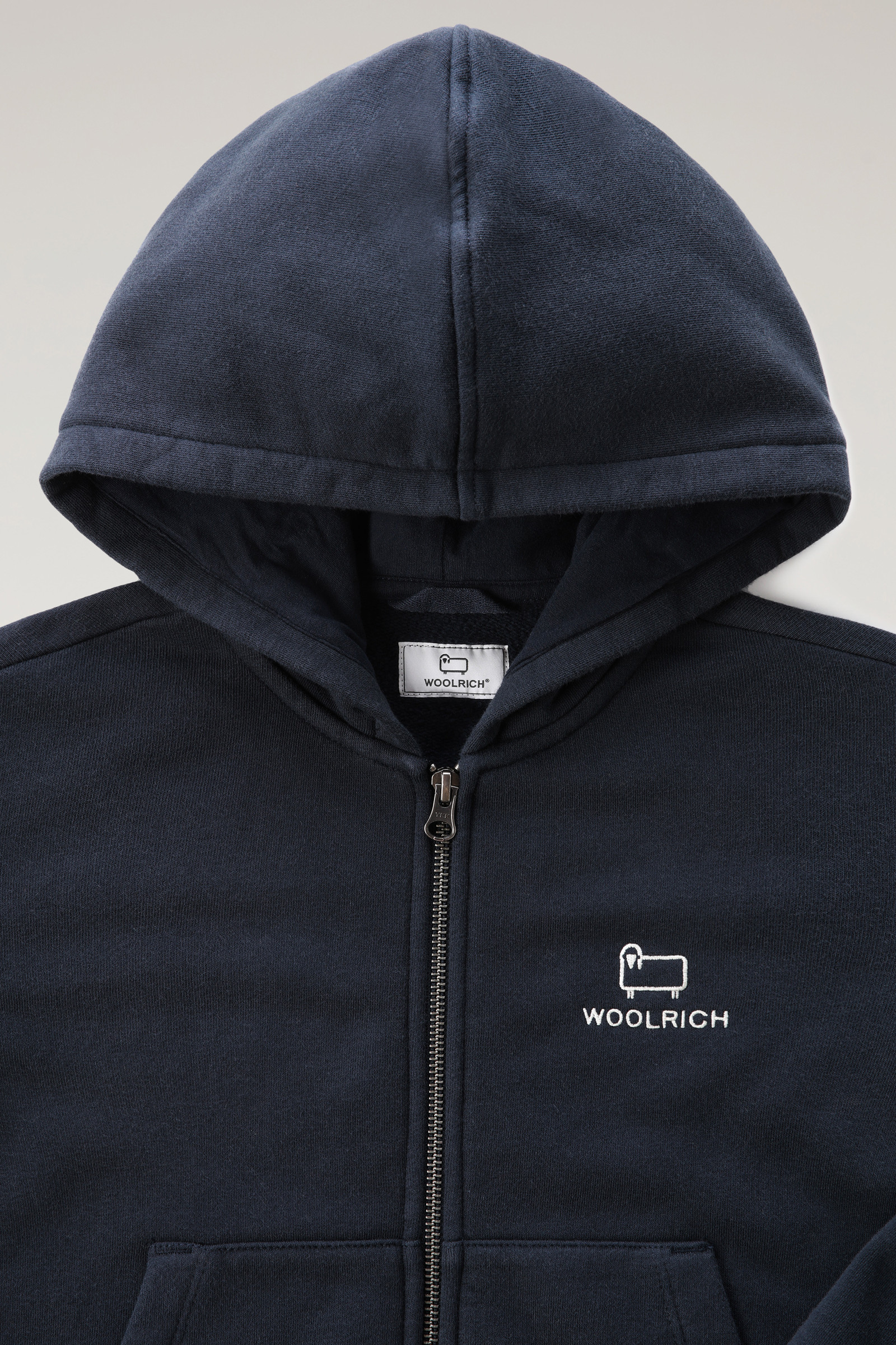 Sweat-shirt zippé pour garçon en coton avec logo bleu photo 3 | Woolrich