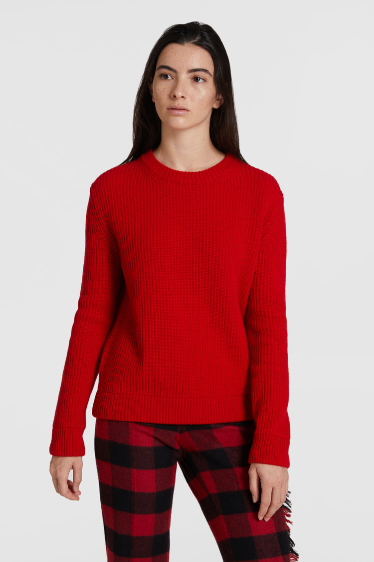 Wollpullover mit Rundhalsausschnitt