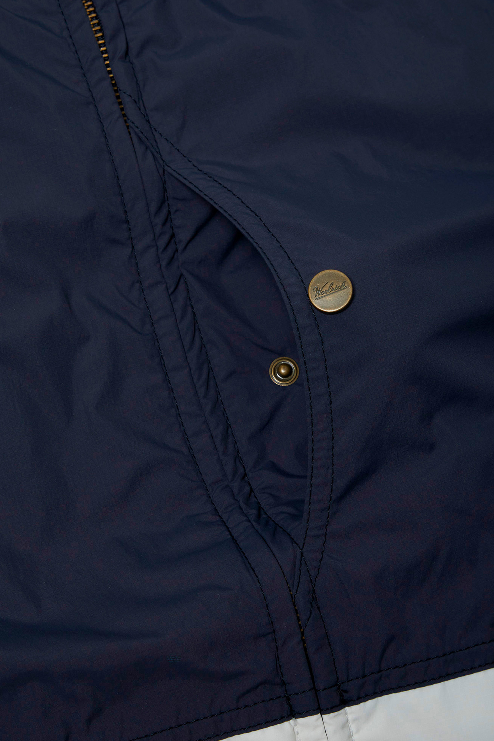 Ripstop Nylon Jacket with Foldable Hood - Men - Blue