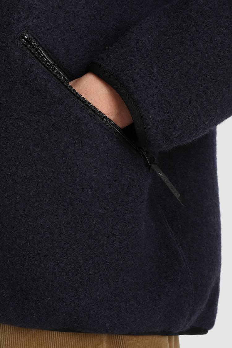 Leichter Terra-Melton Pullover mit durchgehendem Reißverschluß