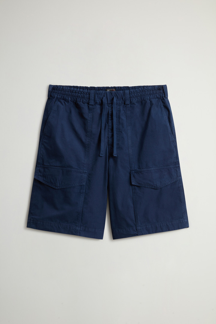 Garment-Dyed Pure Cotton Ripstop Shorts by Todd Snyder Blue photo 4 | Woolrich