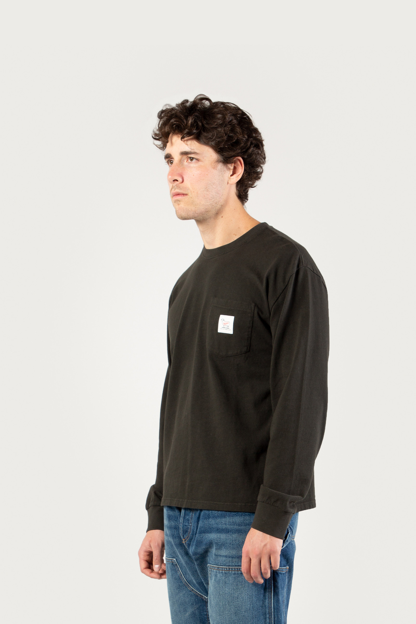 T-shirt a maniche lunghe in puro cotone - One Of These Days / Woolrich nero photo 2 | Woolrich