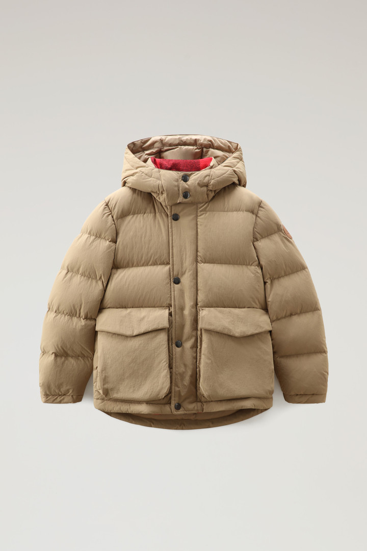 Boys' Quilted Taslan nylon Down Jacket with Detachable Hood Beige photo 1 | Woolrich