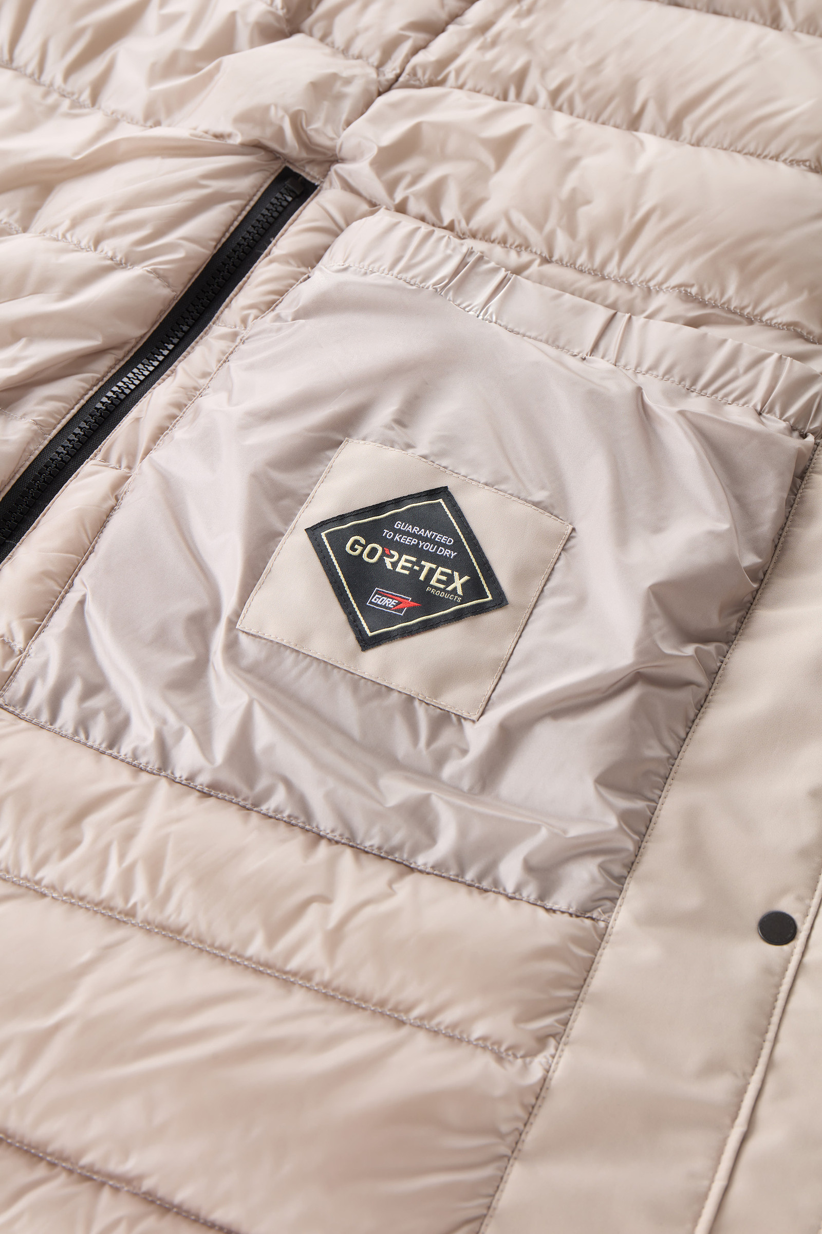 Waterproof High-Tech Long Coat in Recycled GORE-TEX Taupe photo 11 | Woolrich