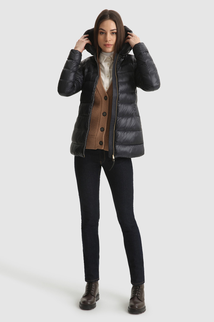 Giacca trapuntata Abbie in nylon satin con cappuccio