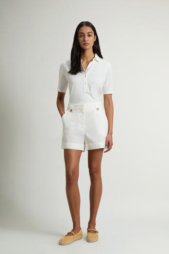 Pure Cotton Poplin Shorts White photo 1 | Woolrich