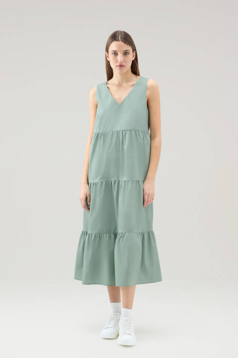 Kleid aus reinem Baumwollpopeline Grün | Woolrich