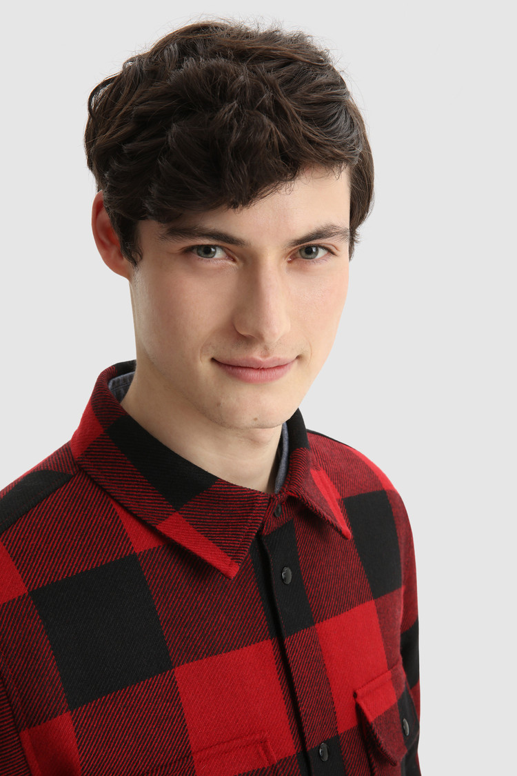 Chemise matelassée Alaskan à carreaux en laine italienne recyclée