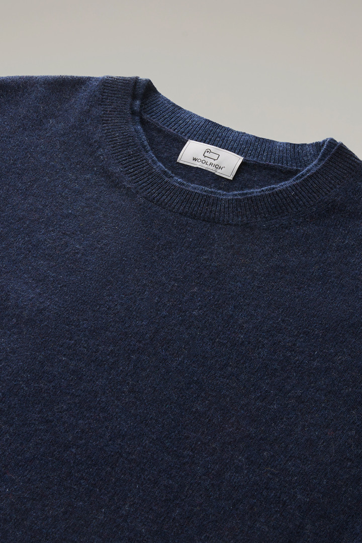 Crewneck Sweater in Merino Wool Blend Blue photo 6 | Woolrich