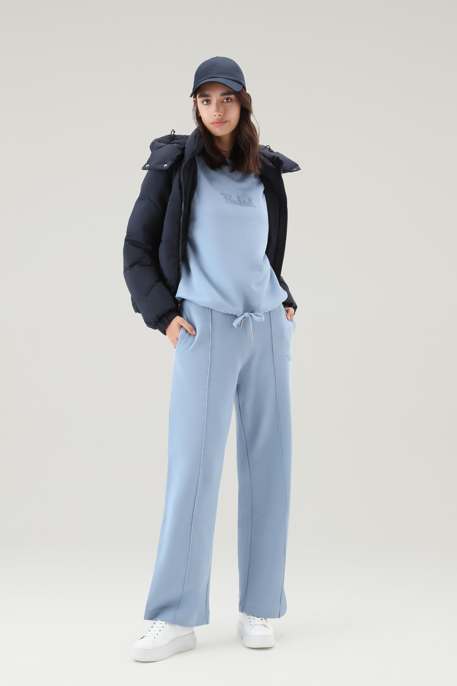 Wide Leg Sweatpants in Pure Cotton Blue photo 2 | Woolrich