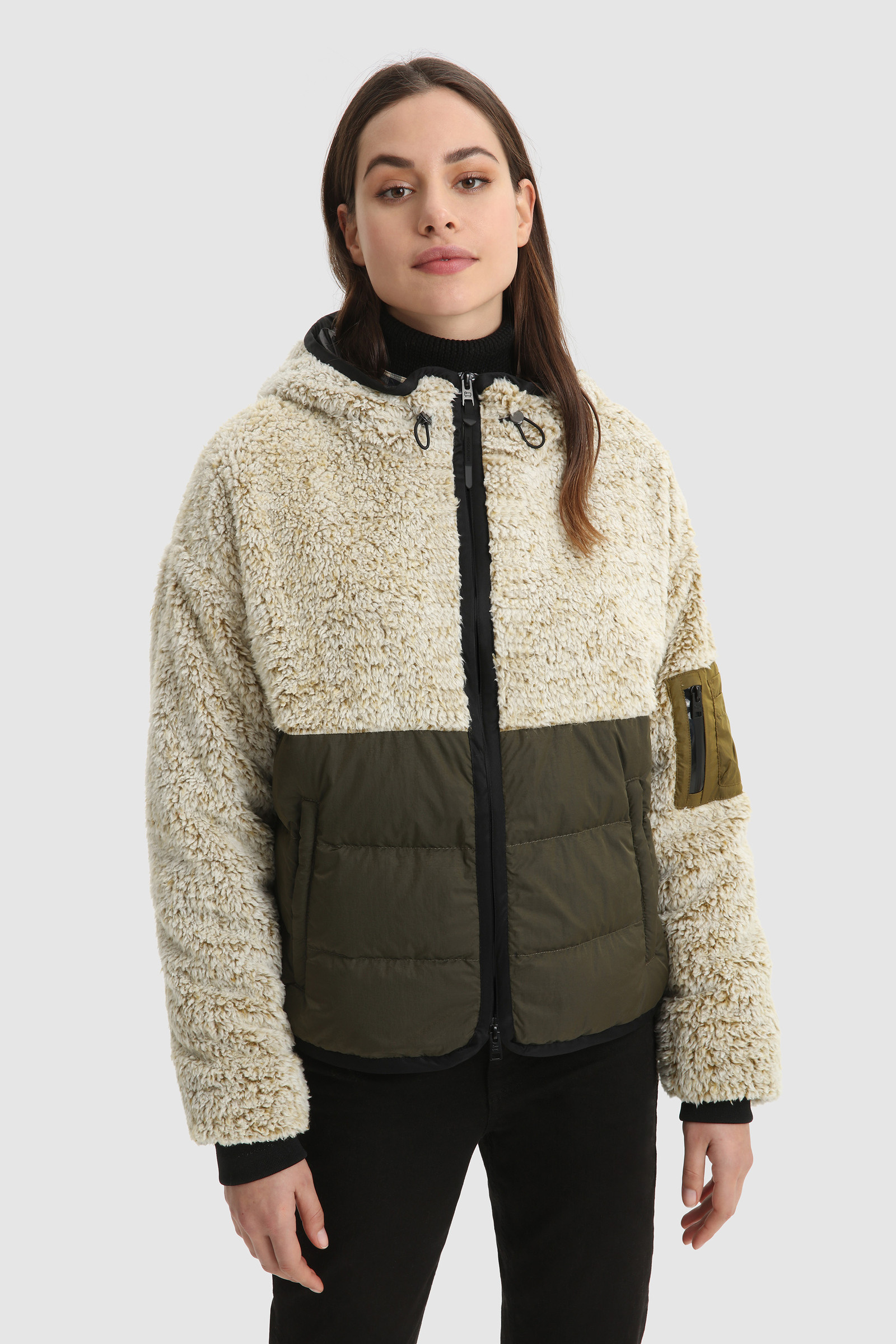 Fleece and nylon Hoodie