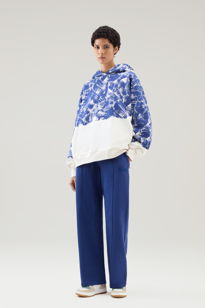 Zuiver katoenen sweater met print en capuchon Blauw photo 2 | Woolrich