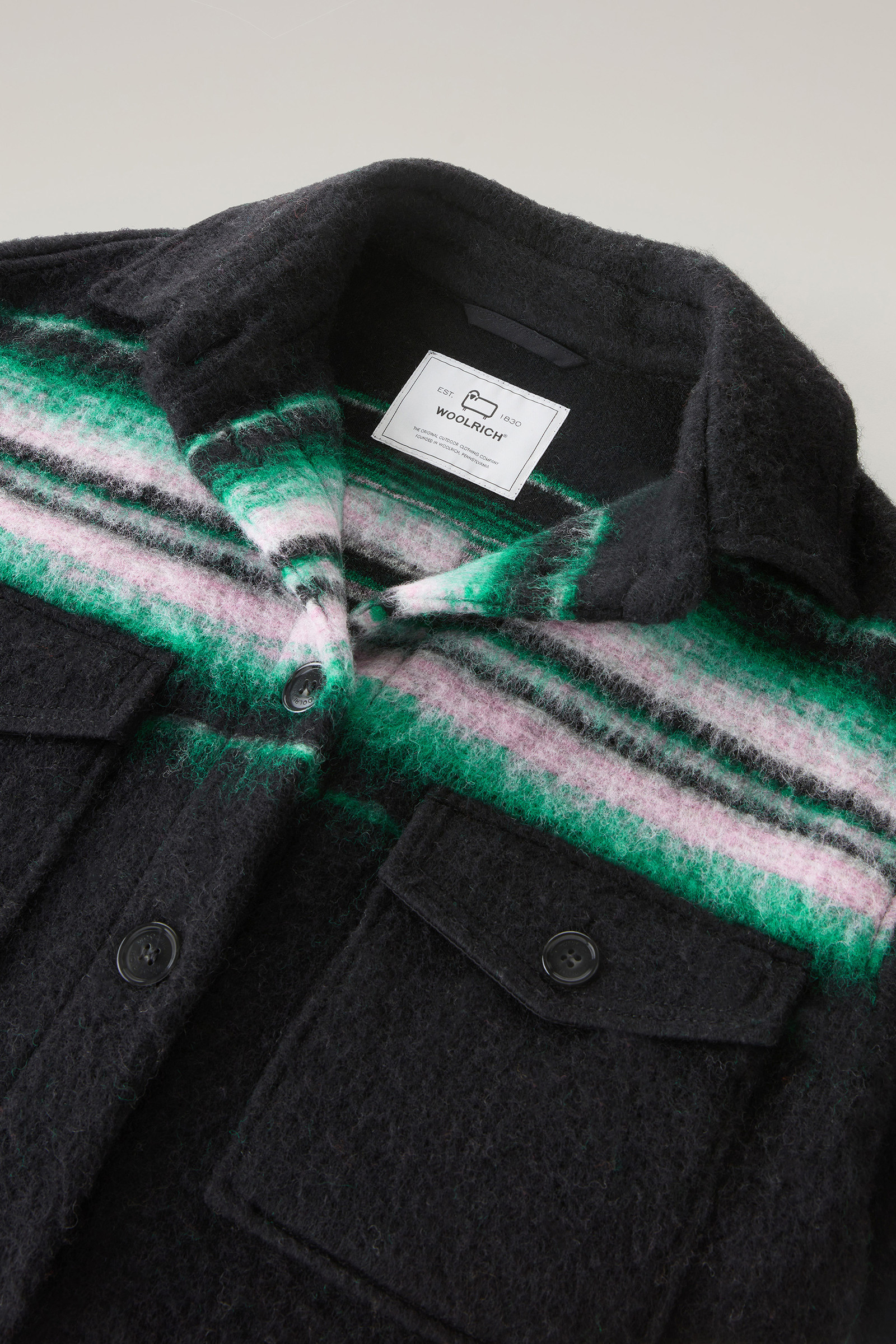 Gentry Overshirt in Wool Blend Black photo 6 | Woolrich
