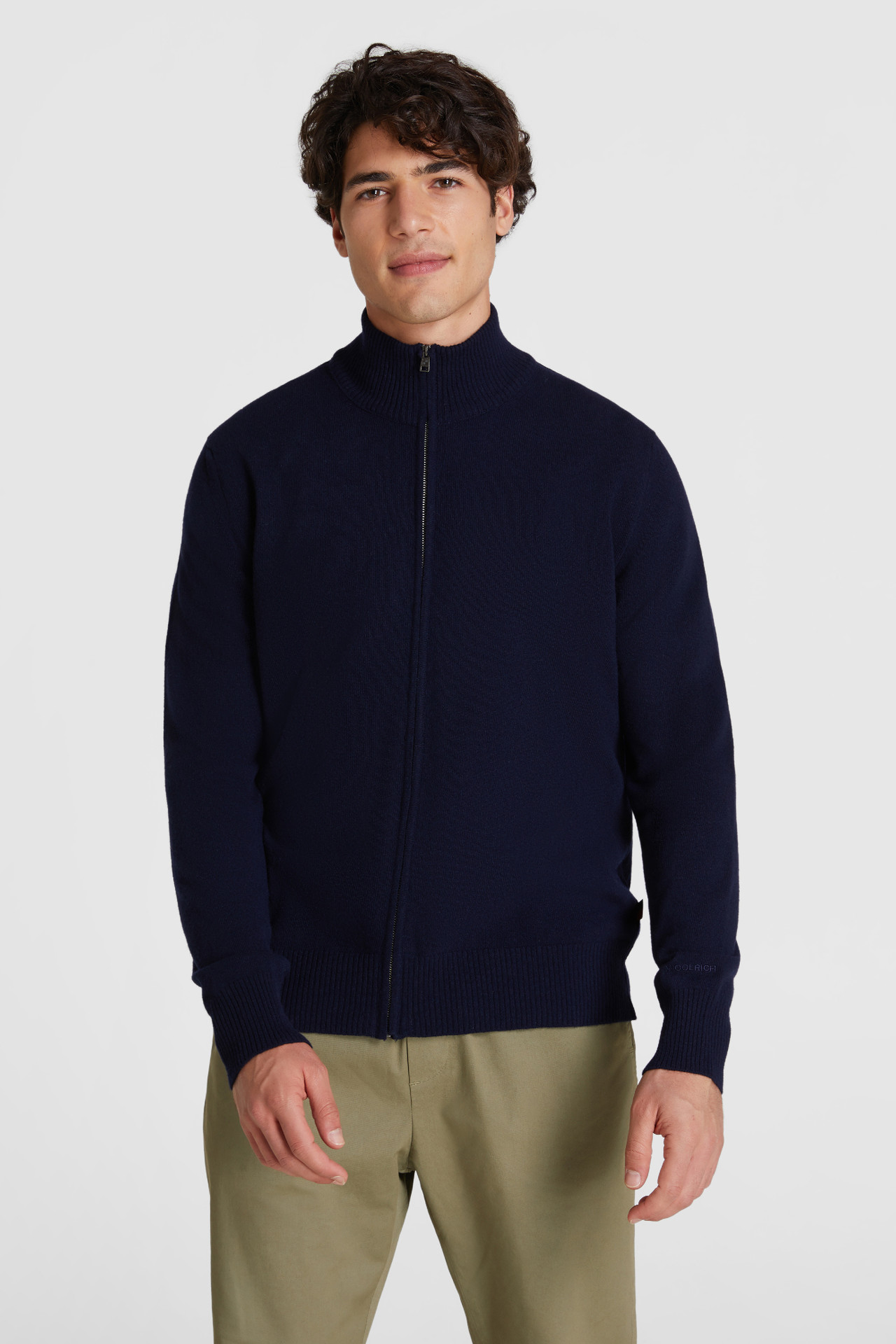 Wollstrickjacke mit Reißverschluss