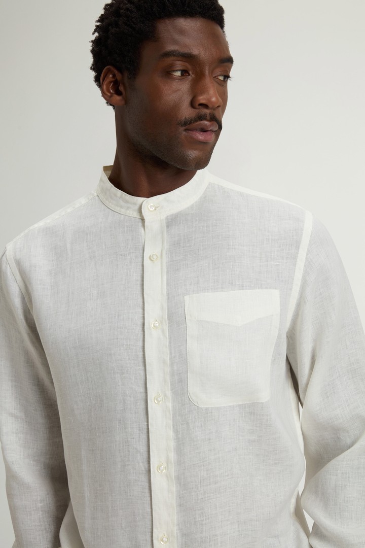 BAND COLLAR LINEN SHIRT Weiß photo 4 | Woolrich