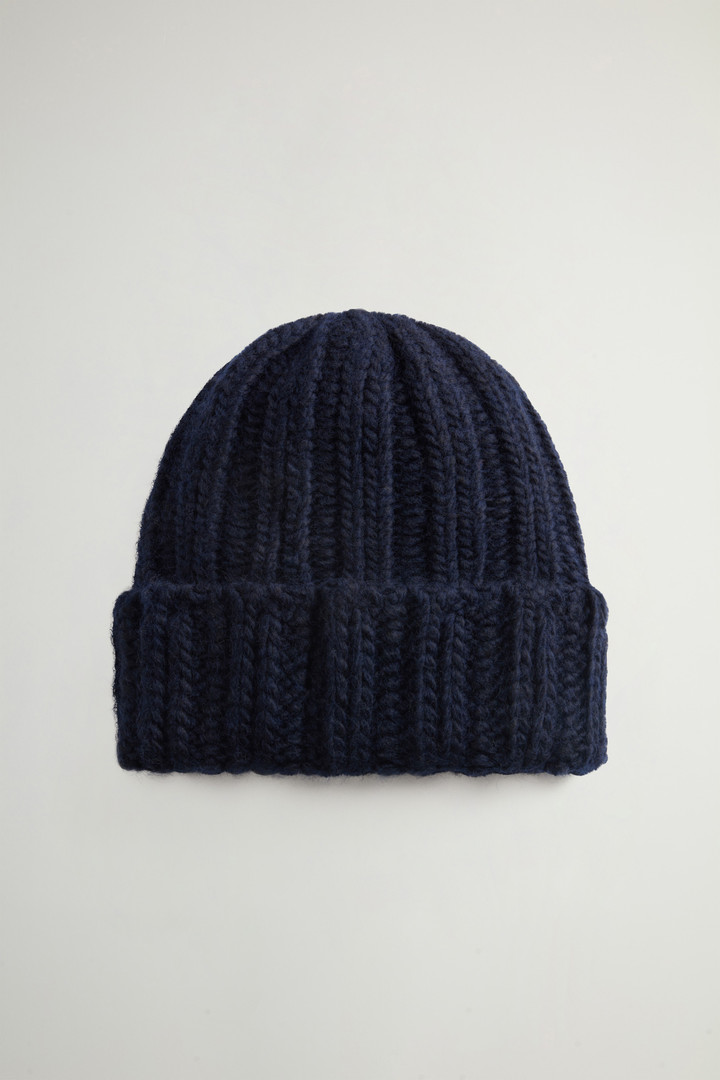 Ribbed Beanie in Wool and Alpaca Blend Blue photo 2 | Woolrich