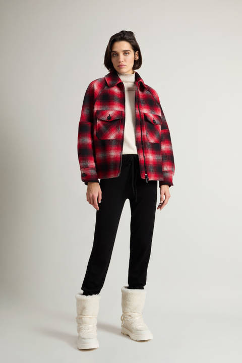 Chaqueta camisera de mezcla de lana italiana reciclada Manteco Rojo | Woolrich