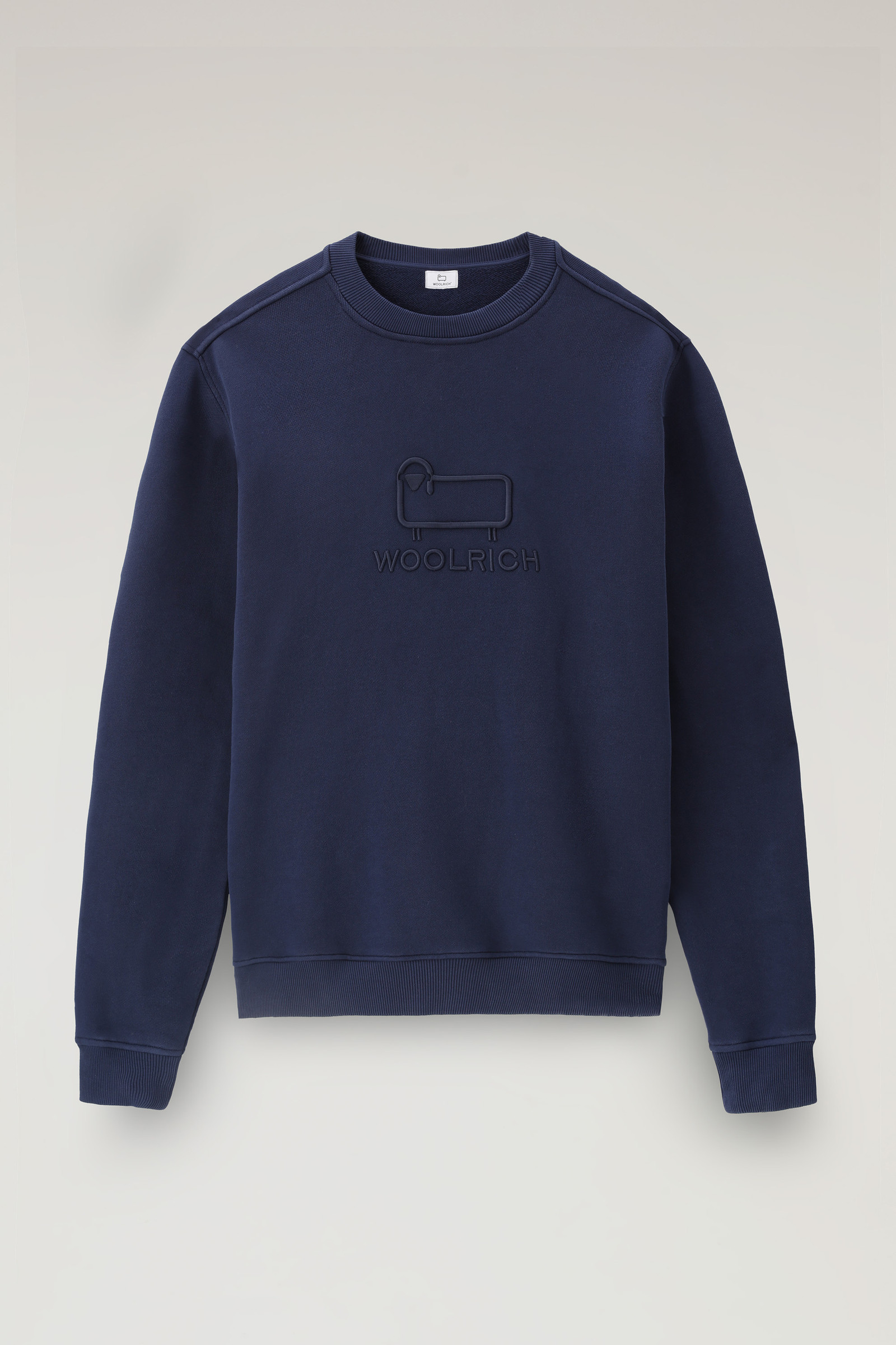 Classic Fleece Crewneck with Embroidered Logo Blue | Woolrich USA