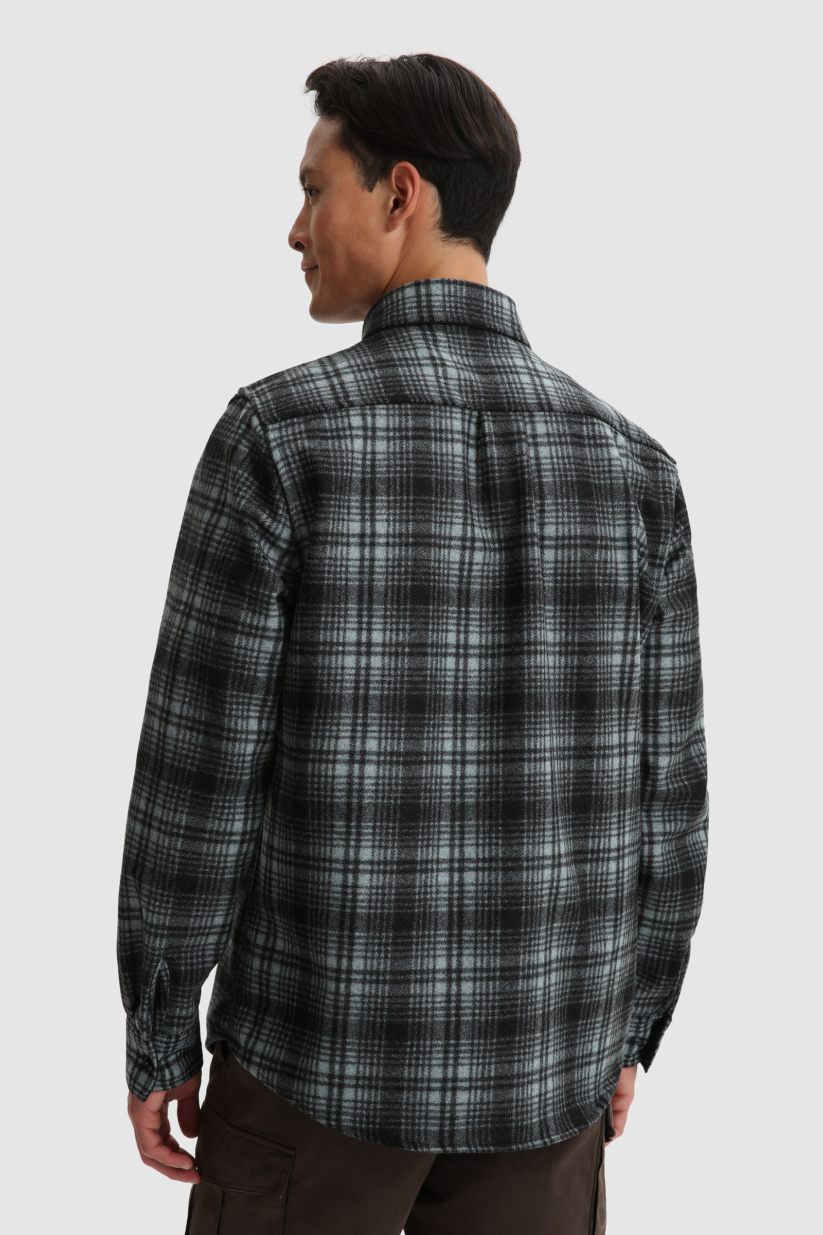 Alaskan Melton Shirt in Recycled Italian Wool - Men - Blue