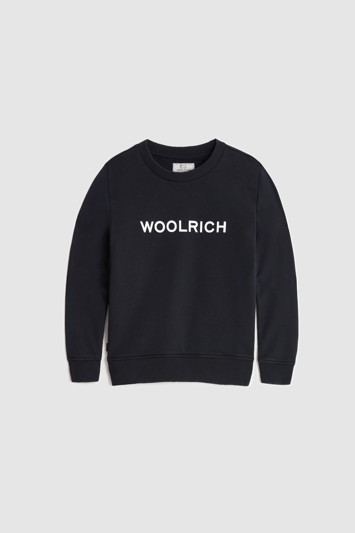 Boy's Crewneck Sweatshirt in Organic Cotton Blue | Woolrich