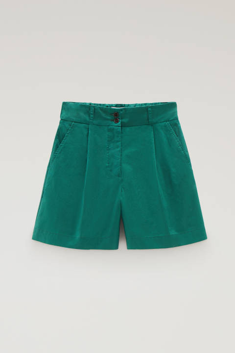 Pure Cotton Poplin Shorts Green photo 2 | Woolrich