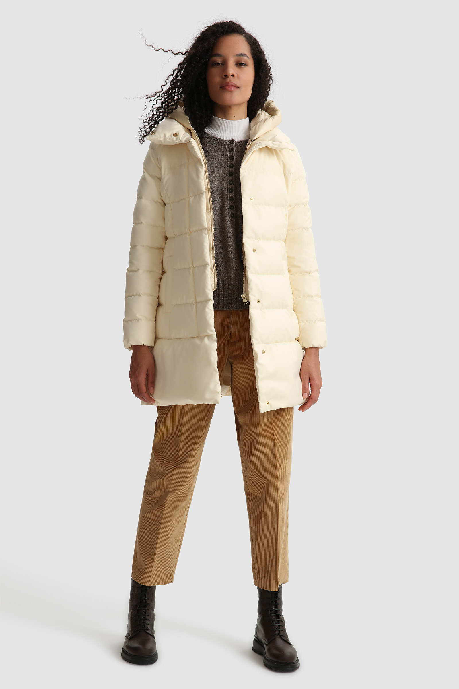Stretch Henley Sweater in wool blend