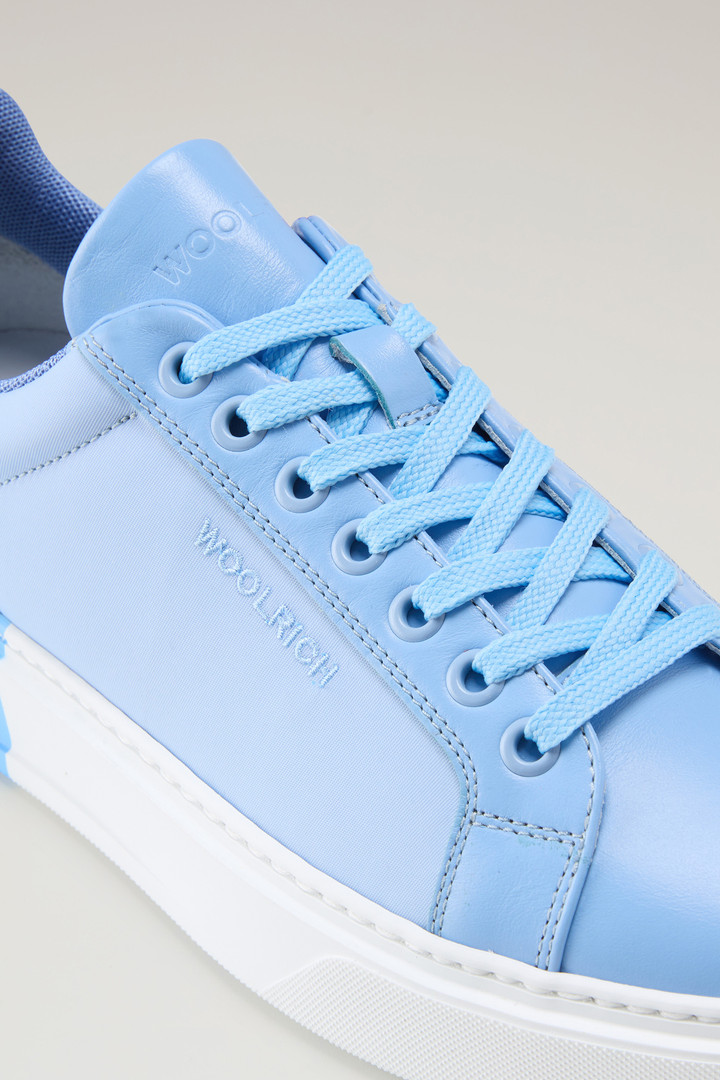 Classic Court Sneakers in Technical Fabric with Leather Trim Blue photo 5 | Woolrich