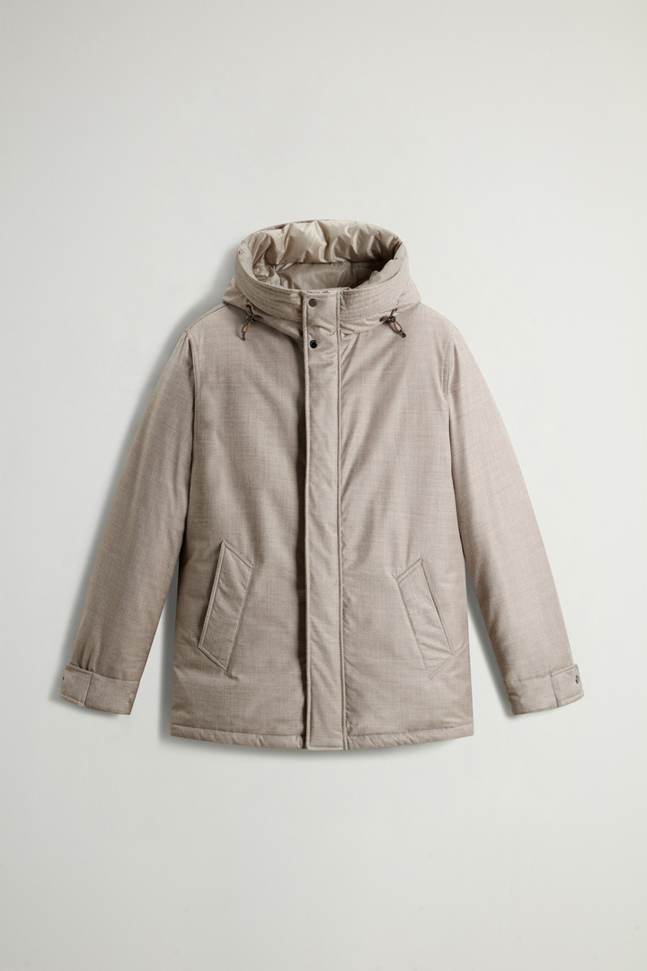 Short Parka in Wool-Silk Blend Crafted Using a Loro Piana Fabric Gray photo 5 | Woolrich