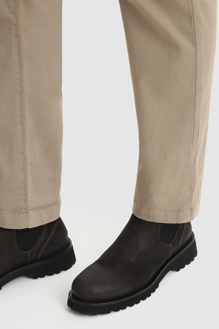Pantaloni chino in cotone tinto in capo elasticizzato