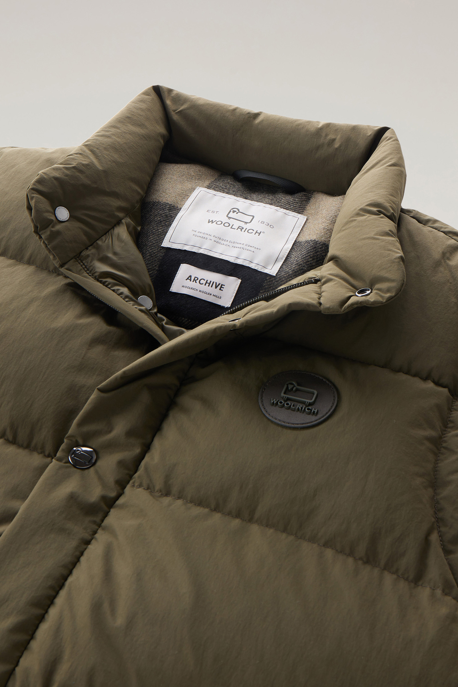 Wattierte Aleutian Weste aus Taslan-Nylon grün photo 6 | Woolrich