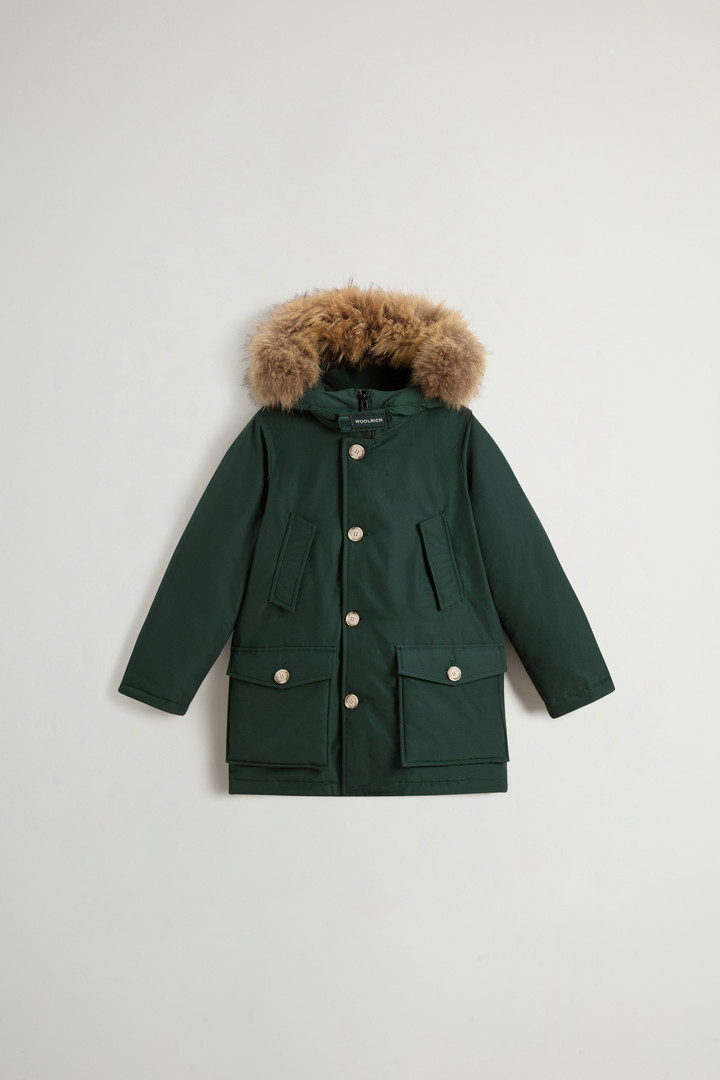 Boy's Arctic Parka in Ramar Cloth with Detachable Fur Green photo 1 | Woolrich