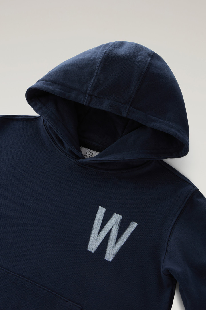 Boys' Pure Cotton Hoodie Blue photo 3 | Woolrich