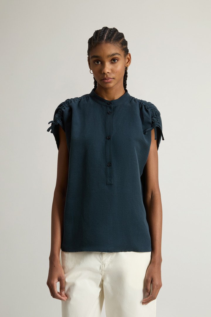 VISCOSE LINEN BLOUSE Blue photo 1 | Woolrich