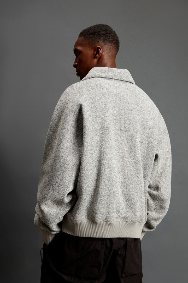Full-Zipper Sweatshirt with Stand-Up Collar in Recycled Sherpa by Todd Snyder Gray photo 3 | Woolrich