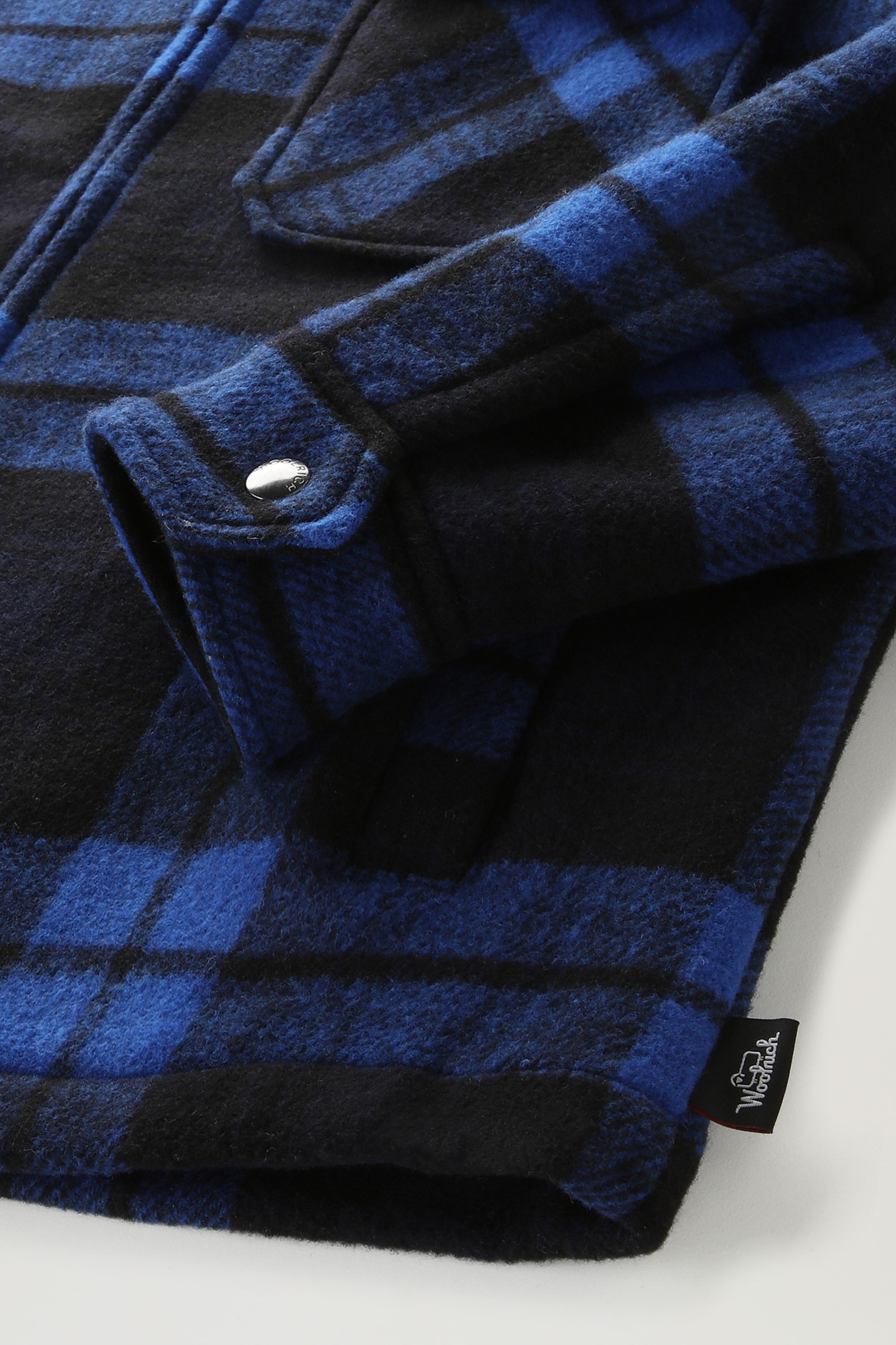 Timber Plaid flannel overshirt met ritssluiting in een wolmix blauw photo 8 | Woolrich