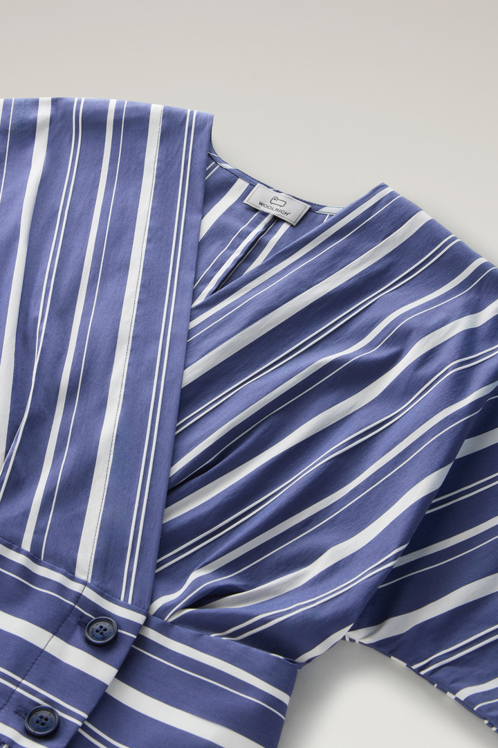 Striped Dress in Cotton Blend Poplin Blue photo 6 | Woolrich