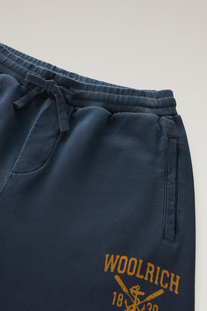 Pantalon de sport en pur coton molletonné avec cordon de serrage Bleu photo 5 | Woolrich