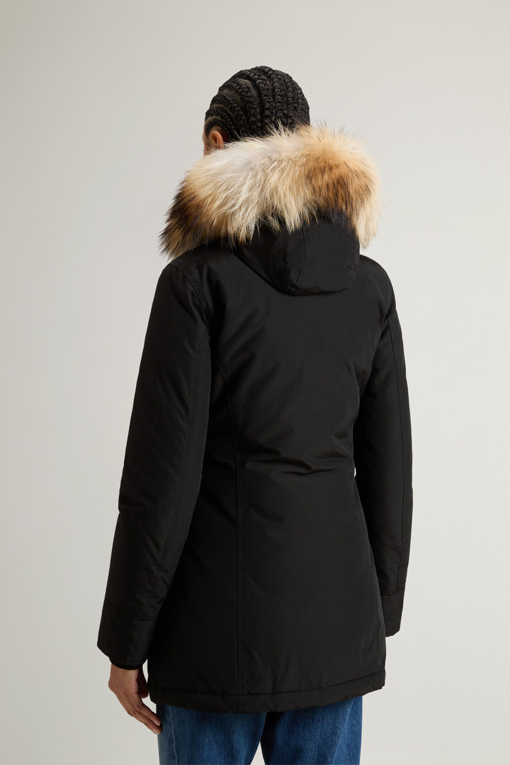 Arctic Parka in Ramar Cloth with Detachable Fur Trim Black photo 3 | Woolrich