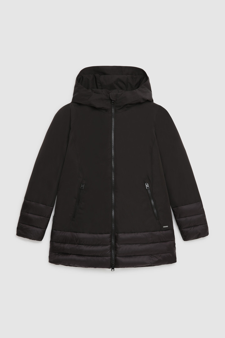 Girl's Hybrid Jacket in nylon and technical fabric