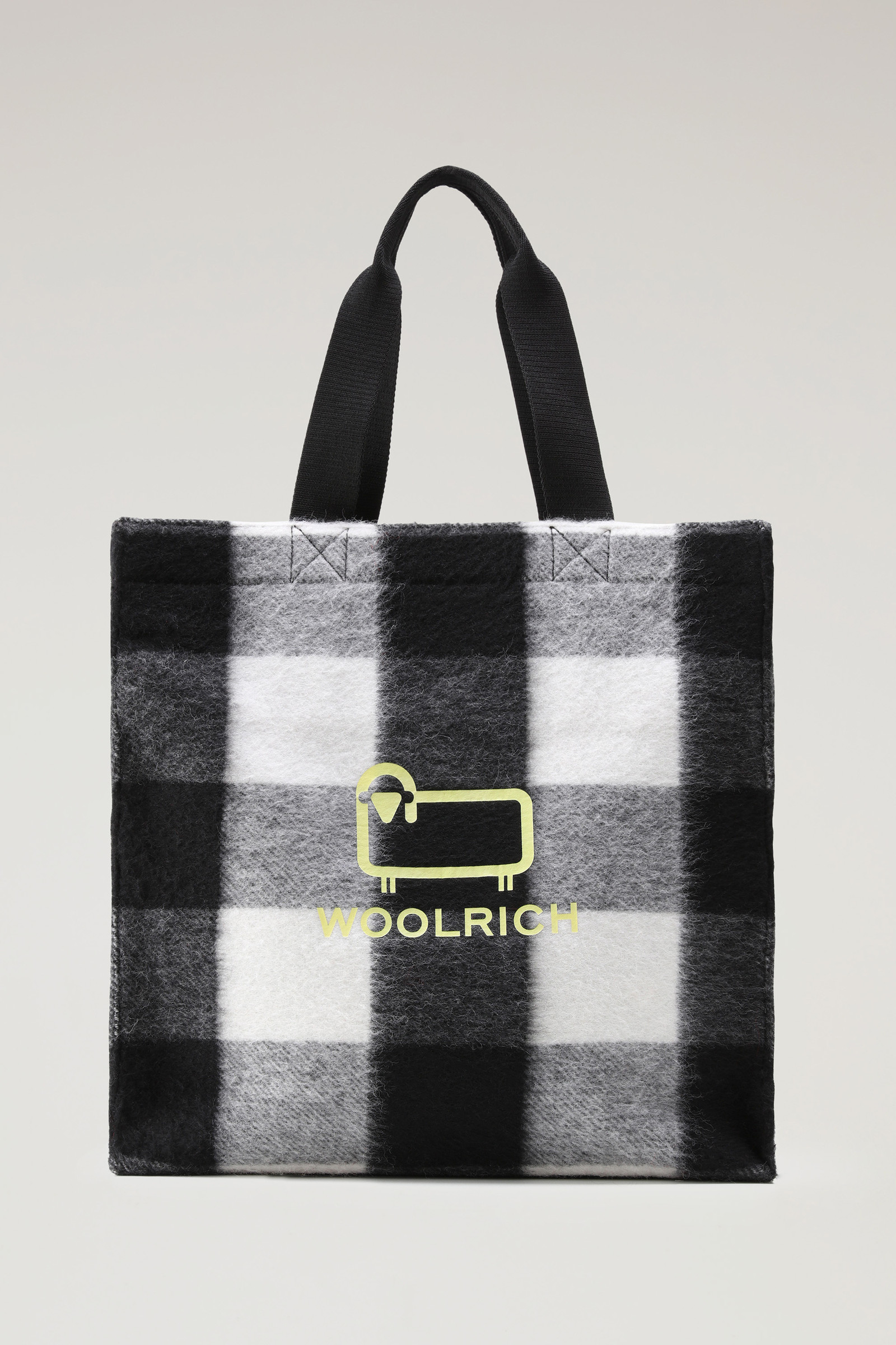 Amerikaanse wollen draagtas met Buffalo-ruitjes wit | Woolrich